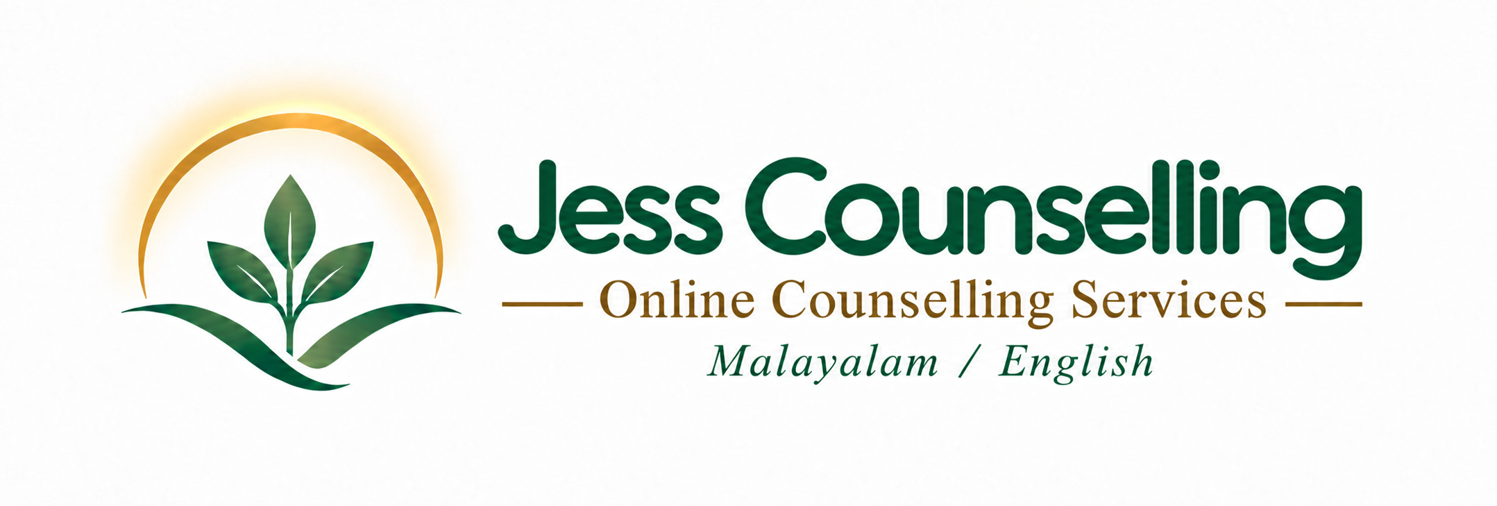 Jess Counselling — green sprout under a gold arch